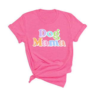 Dog Mama T Shirt Cute Dog Lover Graphic Tee Pet Mom Gift #DOGMA - Hot Pink / S - Screen Printed T-Shirt - Women’s