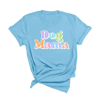 Dog Mama T Shirt Cute Dog Lover Graphic Tee Pet Mom Gift #DOGMA - Ocean Blue / S - Screen Printed T-Shirt - Women’s