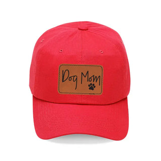 Dog Mom Embroidered Baseball Hat Cute Pet Lover Cap for Women #L190-P102-DOGM - Red - Baseball Cap - Unisex
