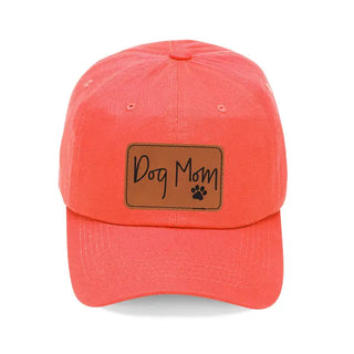 Dog Mom Embroidered Baseball Hat Cute Pet Lover Cap for Women #L190-P102-DOGM - Coral - Baseball Cap - Unisex