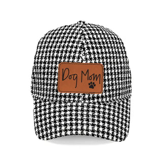 Dog Mom Embroidered Baseball Hat Cute Pet Lover Cap for Women #L190-P102-DOGM - Houndstooth - Baseball Cap - Unisex