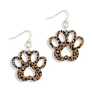 Dog Paw Acrylic Earrings Jewelry #ACE-300SV-PAW - Dangle Earrings