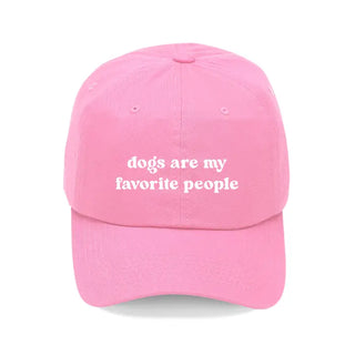 Dogs Are My Favorite Embroidered Hat Funny Dog Lover Cap for Women #M190VL-DFAV - Light Pink - Baseball Cap - Women’s