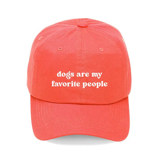 Dogs Are My Favorite Embroidered Hat Funny Dog Lover Cap for Women #M190VL-DFAV - Coral - Baseball Cap - Women’s