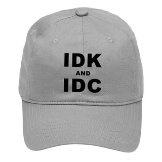 Don’t Know Don’t Care Funny Embroidered Gray Baseball Cap for Everyday Style #M190VL-GREY-IDK - Baseball Cap - Women’s