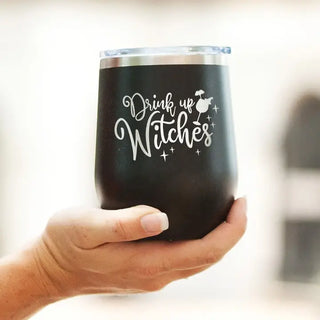 Drink Up Witches Tumbler 12oz Insulated Halloween Cup Witch Gift #TWB12-DRINKWITCH-BLK - Insulated Mug/Tumbler