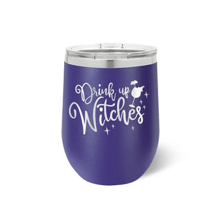Drink Up Witches Tumbler 12oz Insulated Halloween Cup Witch Gift #TWB12-DRINKWITCH-BLK - Purple - Insulated Mug/Tumbler