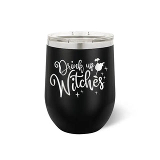 Drink Up Witches Tumbler 12oz Insulated Halloween Cup Witch Gift #TWB12-DRINKWITCH-BLK - Black - Insulated Mug/Tumbler
