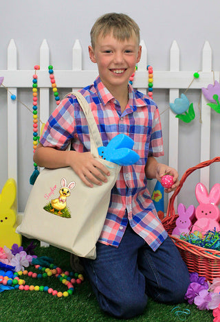 Duck Bunny - Personalized Canvas Tote #HPT2515-DUCK-P - Tote Bag - Kids