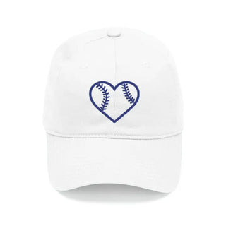 Heart Baseball White Cap #M190VL-WHT-AQHRTBB