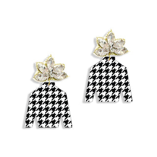 Houndstooth Jockey Earrings #ACE-489CRY-JOCKEY-HOUNDS
