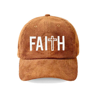 Faith Cross Corduroy Cap #M193VL-CORD-FTH