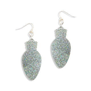 Holographic Glitter Christmas Lights Earrings #ACE-300SV-LIGHT-HOLGL