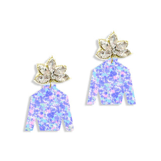 Lilac Confetti Jockey Earrings #ACE-489CRY-JOCKEY-PURC