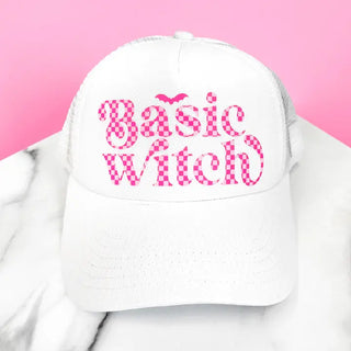 Basic Witch Check Trucker Hat #L197-SMBWCHK24