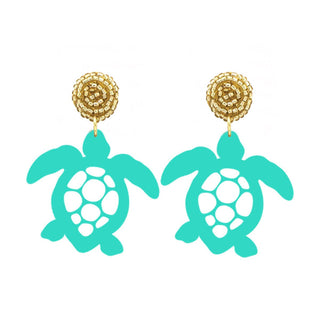 Mint Acrylic Turtle Earrings #ACE-491PRL-TUR-MINT