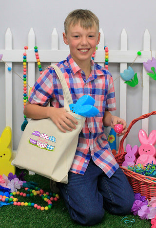 Easter Eggs - Personalized Canvas Tote #HPT2515-EGGS-P - Tote Bag - Kids