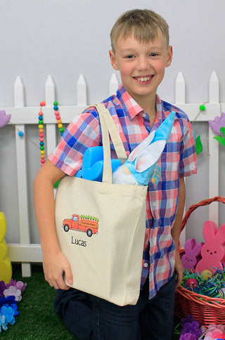 Easter Truck - Personalized Canvas Tote #HPT2515-TRUCK-P - Tote Bag - Kids