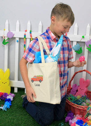Easter Truck - Personalized Canvas Tote #HPT2515-TRUCK-P - Tote Bag - Kids