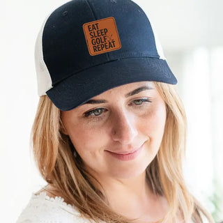 Eat Sleep Golf Patch Snapback Hat Golfing Baseball Cap for Unisex #L112-P702-ESG - Trucker Hat - Men’s