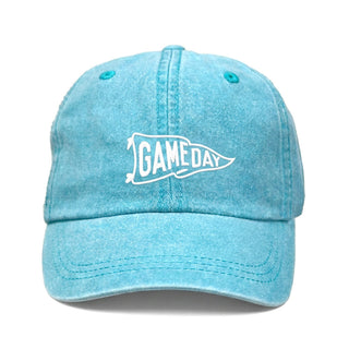 Embroidered Game Day Pennant Hat Vintage Football Baseball Cap #M190VL-GDPEN - Aqua - Baseball Cap - Women’s