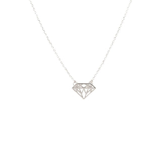 Diamonds Keepsake Necklace Card-Silver