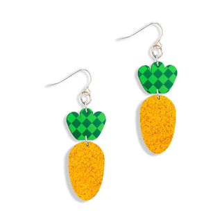 Orange Glitter Carrot Earrings #ACE-300SV-CARR-GCHKORG