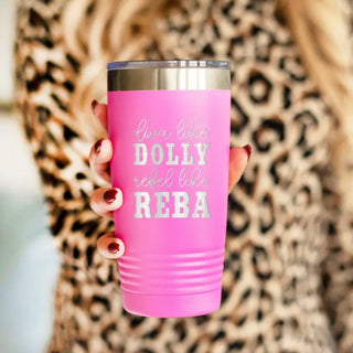 Diva Like Dolly Rebel Like Reba Pink Tumbler #TWB20-DOLREB-PK
