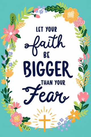 Faith Bigger Than Fear Magnetic Keepsake Card #HPM-FAITH