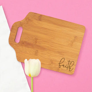 Faith Cutting Board Bamboo Charcuterie Christian Housewarming Gift #LCB896-FAITH23 - Cutting Board
