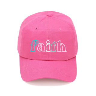 Faith Embroidered Baseball Hat Hot Pink Religious Cap for Women #M190VL-HTPK-OFAITH - Baseball Cap - Women’s