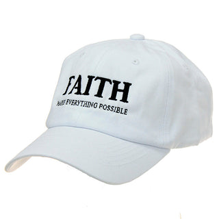 Faith Makes Everything Possible White Christian Cap Women’s Baseball Hat #M190WHT-FAITHP - Baseball Cap - Unisex