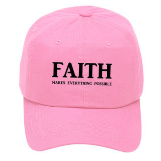 Faith Makes Everything Possible White Christian Cap Women’s Baseball Hat #M190WHT-FAITHP - Baseball Cap - Unisex