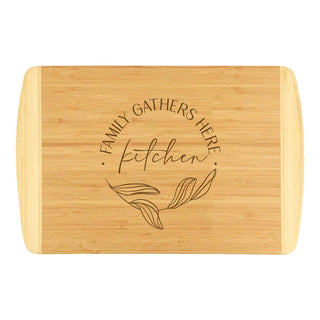 Family Gathers Here Cutting Board Bamboo Charcuterie Housewarming Gift #LCB221-GATH - Cutting Board