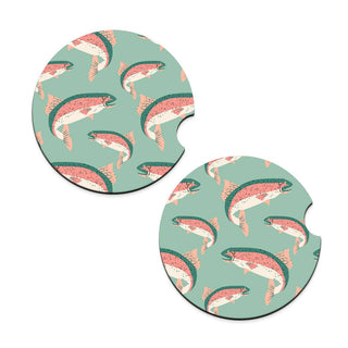 Trout Car Coaster 2 pc Set #SPACK-CC132-TROU