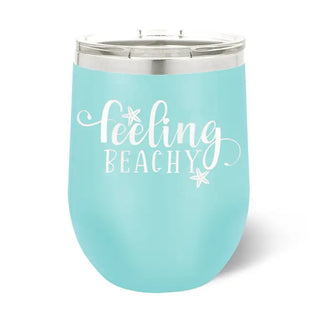 Feeling Beachy Tumbler Teal 12oz Insulated Cup Beach Lover Gift #TWB12-BEACH-TEAL - Insulated Mug/Tumbler