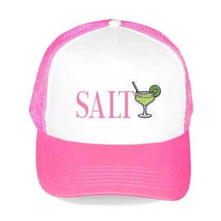 Feeling Salty Margarita Trucker Hat Coastal Beach Mesh Cap for Women #L197-NGRN-HTSALT24 - Neon Pink - Trucker Hat