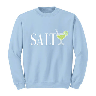 Feeling Salty Sweatshirt Funny Beach Coastal Cozy Pullover #HPSW-LTBLU-SALT24 - L - Graphic Sweatshirt - Women’s