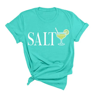 Feeling Salty T Shirt Funny Beach Coastal Graphic Summer Tee #HPTS-SALT24 - Heather Mint / Large - Screen Printed