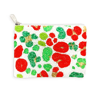 Festive Leopard Beaded Coin Purse Christmas Change Wallet Gift #MNA0193VL-FEST - Coin Purse - Women’s