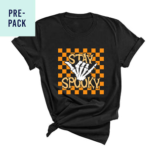 Stay Spooky Check Black T-Shirt 9 pc Set #PACK-BLK-SSCHECK