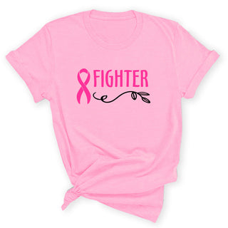 Fighter of Cancer Shirt Cancer Awareness Survivor Support Tee #HPTS43-FIGHTER - Small / Light Pink - Screen Printed