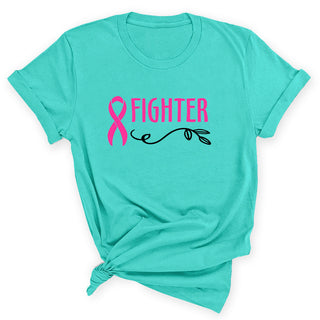 Fighter of Cancer Shirt Cancer Awareness Survivor Support Tee #HPTS43-FIGHTER - Small / Mint - Screen Printed T-Shirt