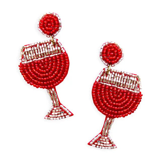 Fine Like Red Wine Earrings #VLJ0366-RED - Dangle Earrings
