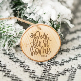 First Home Christmas Wood Ornament - 4 PC SET #LOR-S4W-HOUSE26 - Ornament