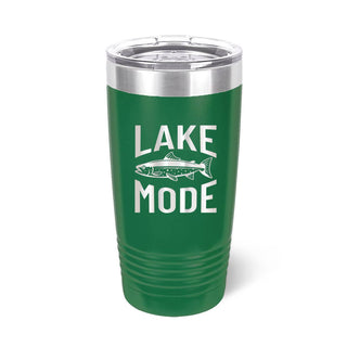 Fish Lake Mode Tumbler 20oz Insulated Fishing Cup Lake Lover Gift #TWB20-LAMODE-GRN - Insulated Mug/Tumbler