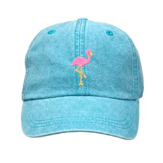 Flamingo Embroidered Hat Baseball Cap Unisex #M190VL-FLAM - Aqua - Baseball Cap - Women’s