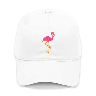 Flamingo Embroidered Hat Baseball Cap Unisex #M190VL-FLAM - White - Baseball Cap - Women’s