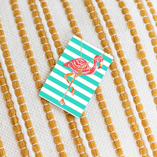 Flamingo Keepsake Necklace Card #VLJC-1525GD-FLAM - Keepsake Coin/Token
