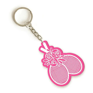 Floral Tennis Keychain #ACK-FLTENNIS23-HTPKWHT - Keychain - Women’s